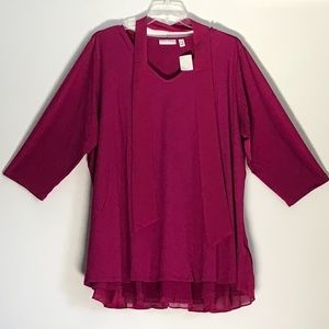PLUS SIZE WOMENS MAGENTA  BLOUSE SIZE 3XL